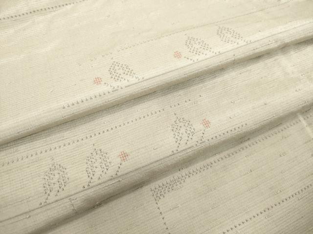 平和屋着物●上質な紬　横段動物文　正絹　逸品　未使用　DAAV8676tw