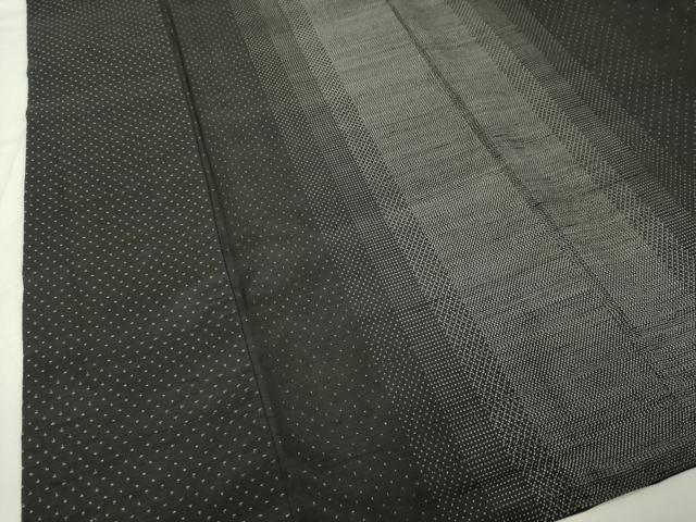 平和屋着物○訪問着 紬地 変わり間道 黒地 正絹 逸品 DAAV8701tw