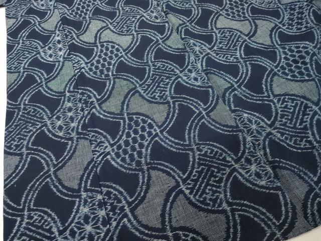 平和屋着物○久留米絣 単衣 吉祥文 綿 逸品 DAAV8704tw