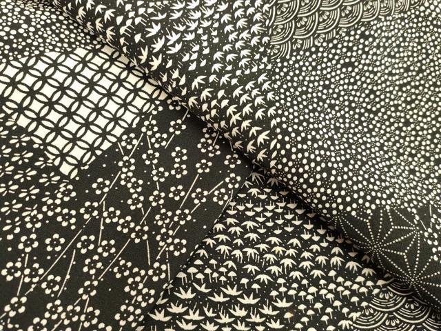平和屋着物●江戸小紋　寄せ小紋柄　黒地　正絹　逸品　DAAV8745tw