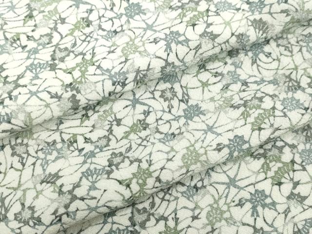 平和屋着物●上質な小紋　型染め　扇面楓文　正絹　逸品　未使用　DAAV8766tw