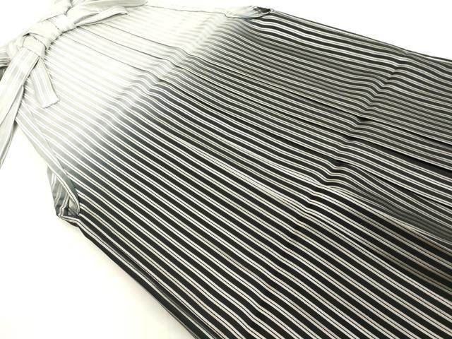 平和屋本店□極上 男性 お召 七宝文様 白緑色地 キングサイズ 逸品