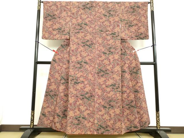 平和屋着物○上質な小紋 辻が花 鬼しぼ縮緬 正絹 逸品 DAAV8775tw