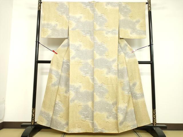 平和屋着物○上質な小紋 絞り 雪輪芝文 暈し染め 正絹 逸品