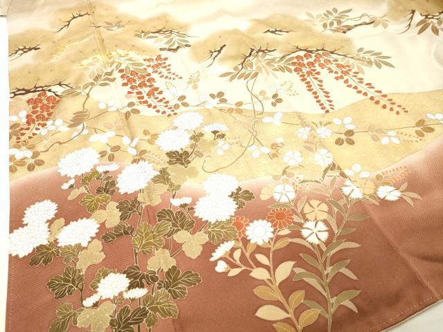 平和屋着物○豪華色留袖 駒刺繍 草花文 暈し染め 金彩 正絹 平和屋着物□豪華振袖 駒刺繍 草花文 暈し染め 金彩 正絹 逸品