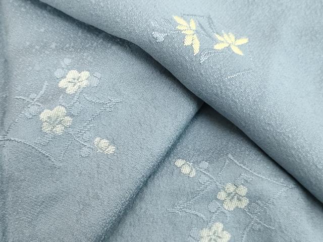 平和屋着物●本加賀友禅作家　柿本市郎　小紋　草花文　銀糸　正絹　逸品　未使用　DAAV8810tw