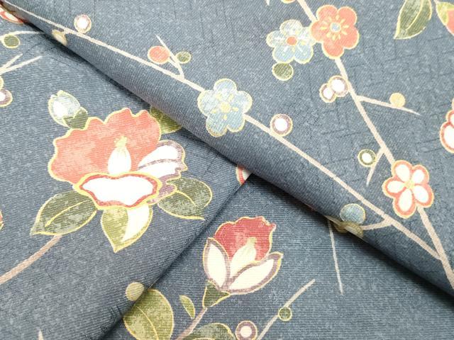 平和屋着物●上質な小紋　枝花文　金彩　ロング丈　正絹　逸品　DAAV8820tw