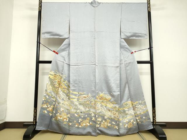 平和屋着物●色留袖　駒刺繍　地紙宝尽くし文　暈し染め　金彩　正絹　逸品　未使用　DAAV8823tw