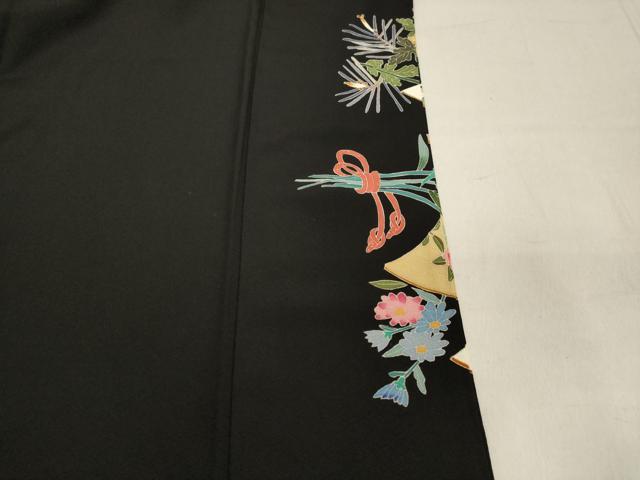 平和屋着物○本加賀友禅作家 坂木末代 黒留袖 文箱 色紙草花