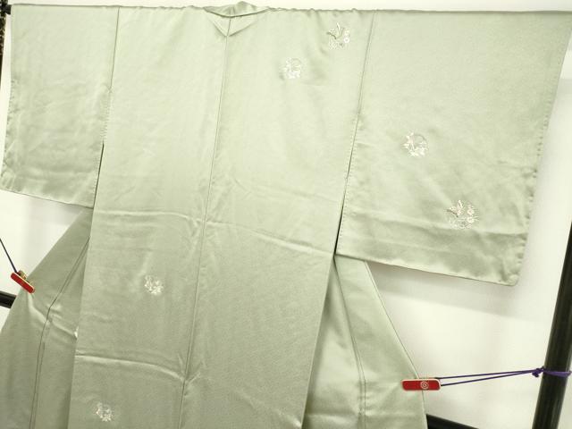 平和屋着物○訪問着 総刺繍 花蝶丸文 銀糸 正絹 逸品 DAAV8832tw