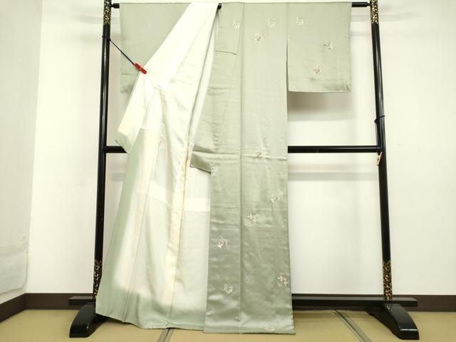 平和屋着物○訪問着 総刺繍 花蝶丸文 銀糸 正絹 逸品 DAAV8832tw