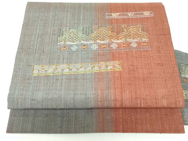 【極美品】西陣老舗機元「田中工芸織物 荘園」白地「蘇州刺繍 汕頭刺繍 相良刺繍」 51.最高級 正絹 蘇州刺繍 汕頭刺繍 相良刺繍 中国三大刺繍 袋帯