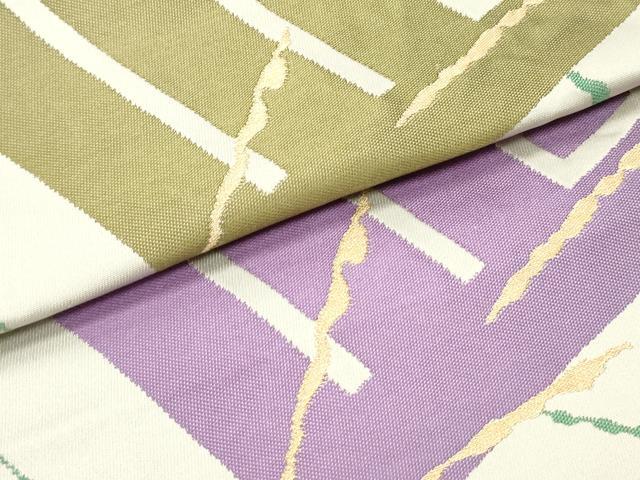 平和屋着物●世界的人形師　辻村寿三郎　ジュサブロー　六通柄袋帯　源氏香草文　金糸　正絹　逸品　DAAV9032ob 平和屋着物○世界的人形師 辻村寿三郎 ジュサブロー 六通柄袋帯