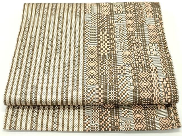 平和屋着物●本場筑前博多織　八寸名古屋帯　献上　正絹　逸品　DAAV9047ob