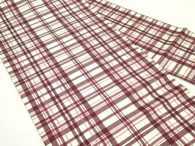 平和屋着物○全通柄九寸名古屋帯 格子柄 正絹 逸品 DAAV9055ob