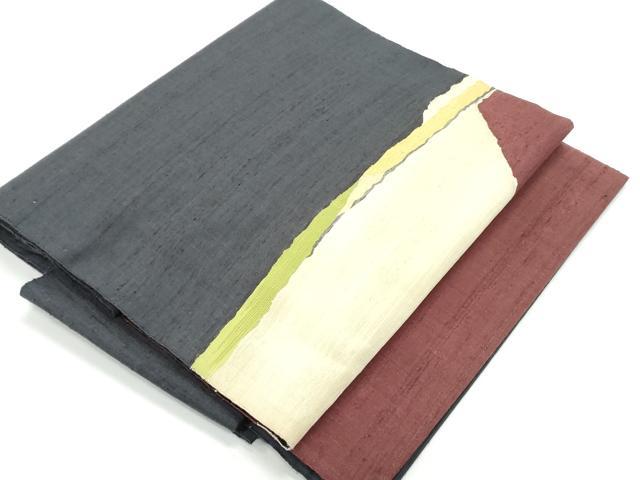 平和屋着物●つけ帯　紬地　抽象文様　正絹　逸品　未使用　DAAV9065ob 平和屋着物○つけ帯 紬地 抽象文様 正絹 逸品 未使用 DAAV9065ob