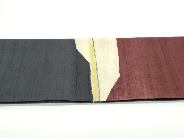 平和屋着物○つけ帯 紬地 抽象文様 正絹 逸品 未使用 DAAV9065ob