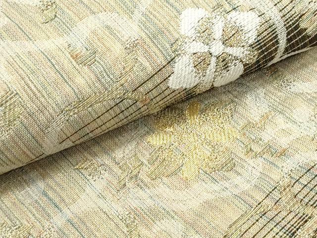 平和屋着物○六通柄袋帯 スリーシーズン 春夏秋 花菱唐草文