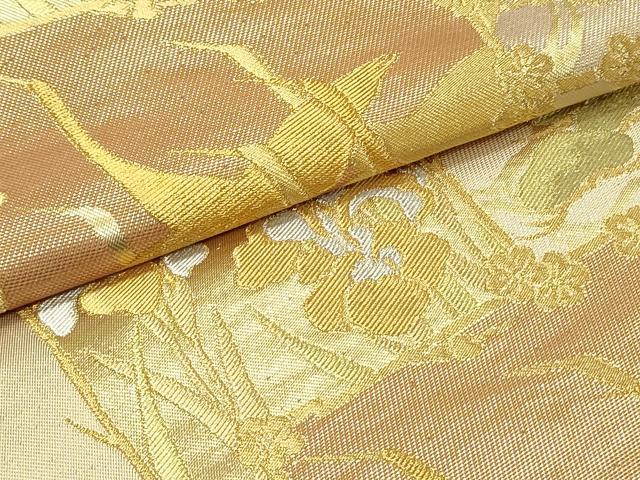 平和屋着物●西陣　川島織物　六通柄　本袋帯　色紙重ね飛鶴花松文　金銀糸　三越扱い　正絹　逸品　DAAV9092ob 平和屋着物○西陣 川島織物 六通柄 本袋帯 色紙重ね飛鶴