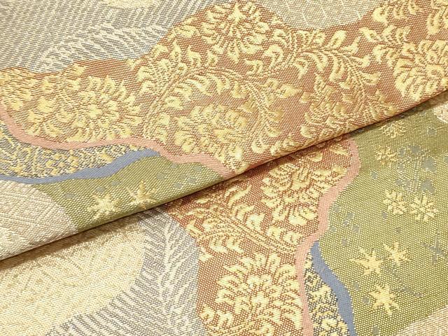 平和屋着物○西陣河村織物謹製・手織り 佐賀錦 河村つづれ 太鼓柄袋帯