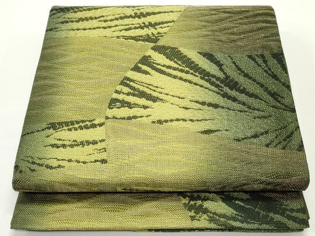 平和屋着物●六通柄袋帯　抽象文様　金銀糸　正絹　逸品　未使用　DAAV9180ob