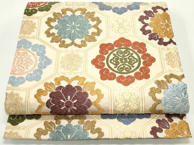 平和屋着物●西陣　織文意匠鈴木　六通柄袋帯　唐錦　蜀甲華文　正絹　逸品　DAAV9187ob