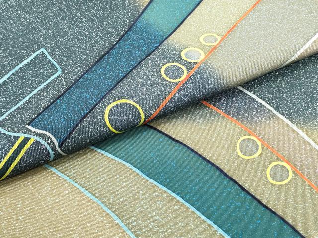 平和屋着物○塩瀬 九寸名古屋帯 作家物 霞抽象文様 正絹 逸品 DAAV9195ob