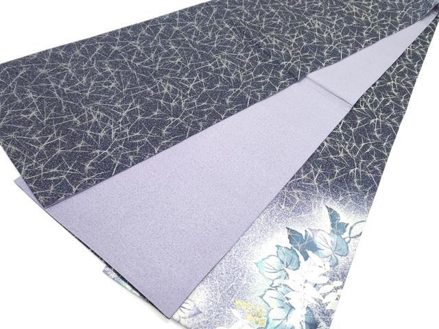 平和屋着物○太鼓柄袋帯 霞葡萄蔦の葉文 銀通し地