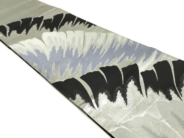 平和屋着物○西陣 桜井謹製 六通柄袋帯 大輪牡丹 黒地 金銀糸