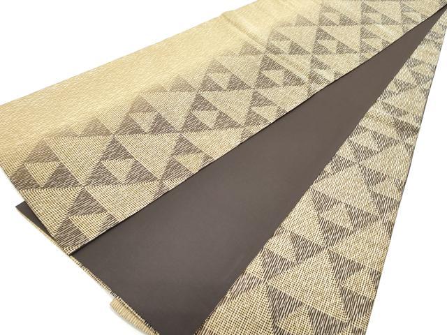 平和屋着物●全通柄袋帯　鱗間道　銀通し地　正絹　逸品　DAAV9220ob 平和屋着物○全通柄袋帯 鱗間道 銀通し地 正絹 逸品