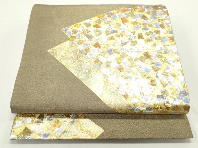 平和屋着物●金彩友禅作家　金彩の魔術師　堀省平　金煌織　太鼓柄袋帯　王朝名物裂　本真綿綴　正絹　逸品　DAAV9222ob