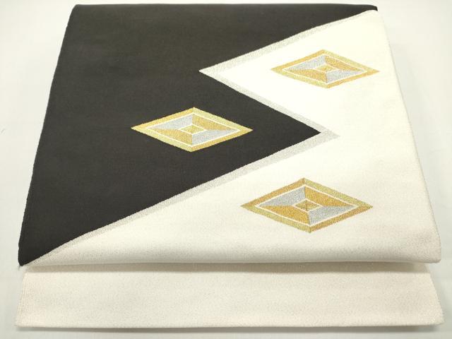 平和屋着物●爪掻き本綴れ　八寸名古屋帯　菱文　金銀糸　正絹　逸品　DAAV9228ob