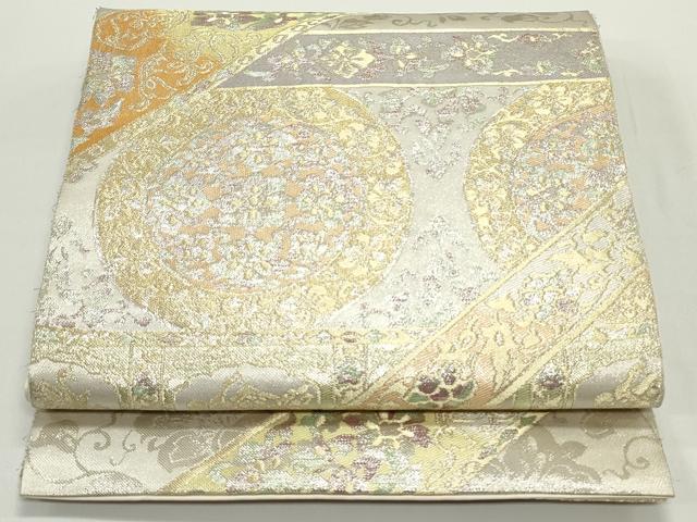 平和屋着物●西陣　川島織物　六通柄　本袋帯　切嵌正倉院花唐草文　金銀糸　正絹　逸品　DAAV9275ob