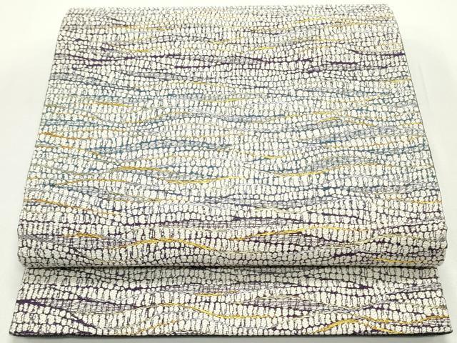 平和屋着物●両面　六通柄袋帯　霞文　金銀糸　正絹　逸品　未使用　DAAV9312ob