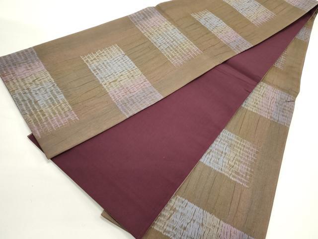 未使用品 正絹 全通 袋帯 抽象的な和柄 ★いろどり★