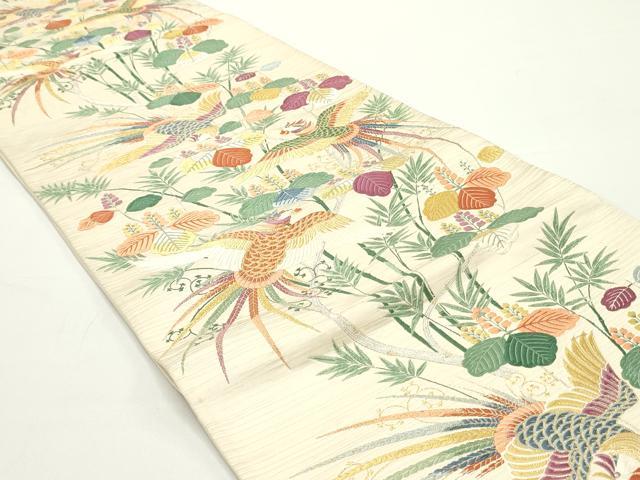 平和屋着物●六通柄袋帯　唐織　能衣鳳凰楓文　金銀糸　正絹　逸品　DAAV9362ob 平和屋着物○六通柄袋帯 唐織 能衣鳳凰楓文 金銀糸