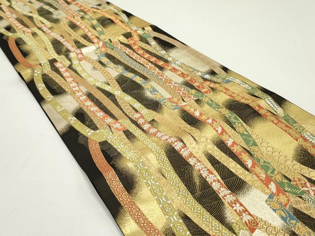 平和屋着物○六通柄袋帯 唐俑箔 鬘帯吉祥文 金糸