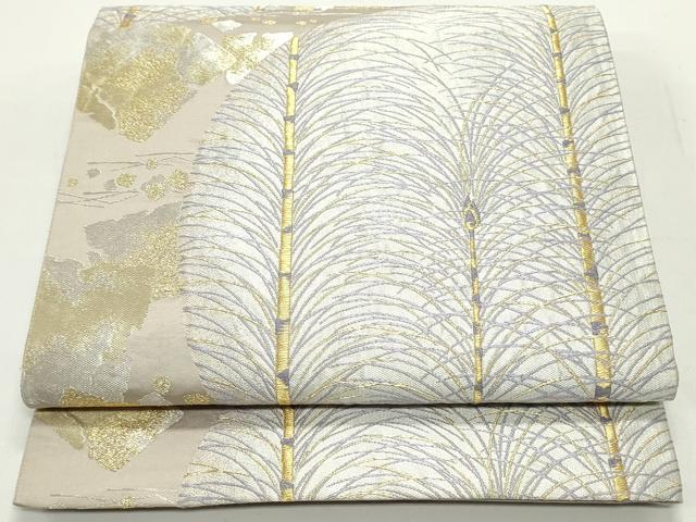 平和屋着物●六通柄袋帯　唐織　霞松葉丸文　金銀糸　正絹　逸品　DAAV9380ob