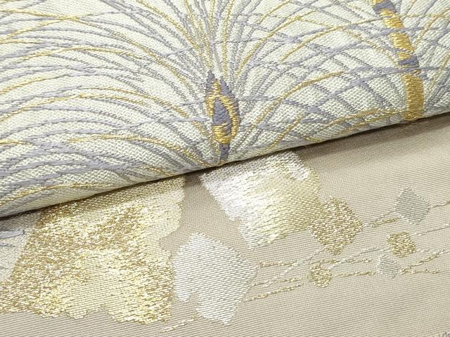 平和屋着物○六通柄袋帯 唐織 霞松葉丸文 金銀糸 正絹 逸品 DAAV9380ob
