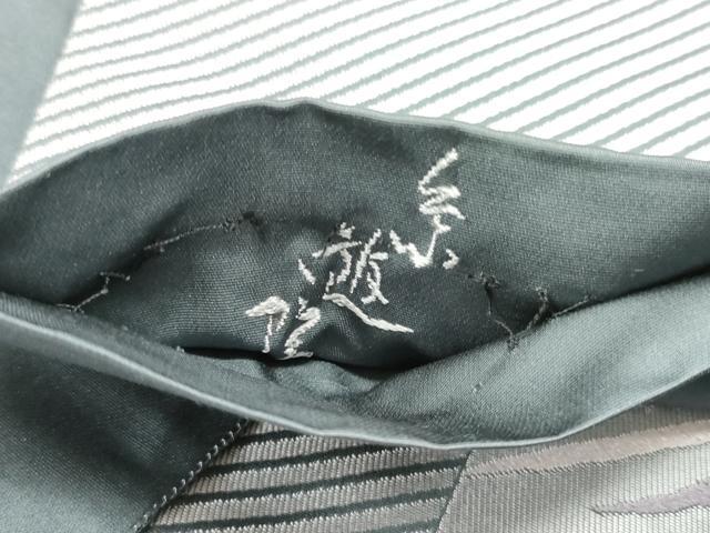 平和屋着物○六通柄袋帯 抽象間道 銀糸 正絹 逸品 DAAV9388ob