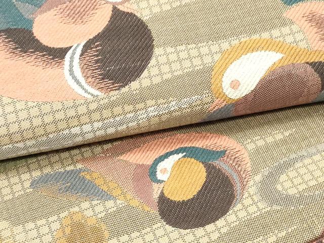 平和屋着物○六通柄袋帯 伊藤若沖 琳派 鴛鴦流水文 正絹