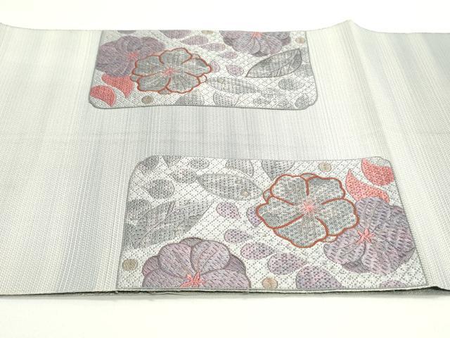 平和屋着物●八寸名古屋帯　総刺繍　辻が花　正絹　逸品　DAAV9460ob 平和屋着物○八寸名古屋帯 総刺繍 辻が花 正絹 逸品 DAAV9460ob