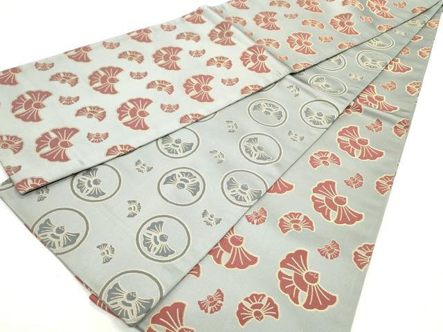 平和屋着物●本場筑前博多織　両面　全通柄袋帯　ふくら雀　金糸　森博多織謹製　証紙付き　正絹　逸品　DAAV9509ob