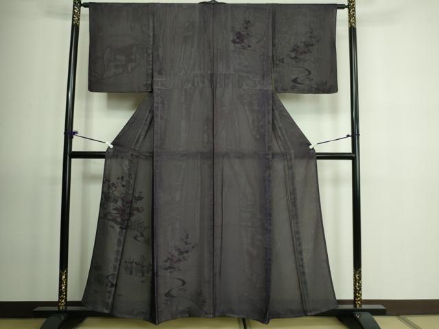 平和屋着物▽訪問着　単衣　無双　紗袷　紗×絽　草花文　正絹　逸品　DAAV9524sf