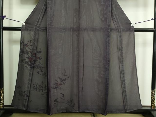 平和屋着物▽訪問着　単衣　無双　紗袷　紗×絽　草花文　正絹　逸品　DAAV9524sf_3