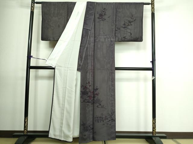 平和屋着物▽訪問着　単衣　無双　紗袷　紗×絽　草花文　正絹　逸品　DAAV9524sf_1