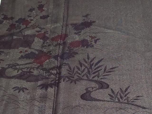 平和屋着物▽訪問着　単衣　無双　紗袷　紗×絽　草花文　正絹　逸品　DAAV9524sf_5