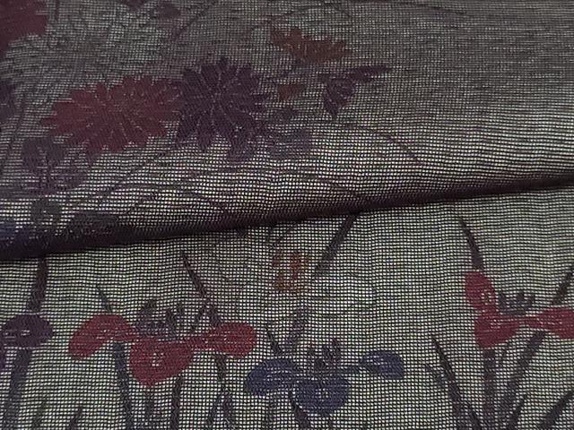 平和屋着物▽訪問着　単衣　無双　紗袷　紗×絽　草花文　正絹　逸品　DAAV9524sf_6