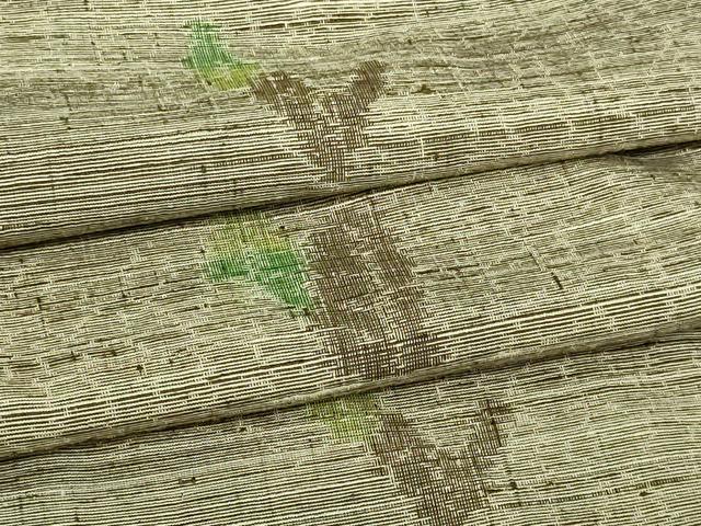 平和屋着物▽上質な紬　単衣　舞葉文　正絹　逸品　DAAV9528sf