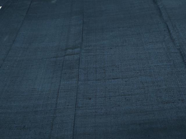 平和屋着物▽男性　紬　単衣　留紺色　正絹　逸品　DAAV9529sf